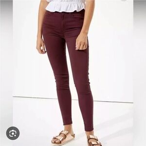 American Eagle Maroon Jeggings